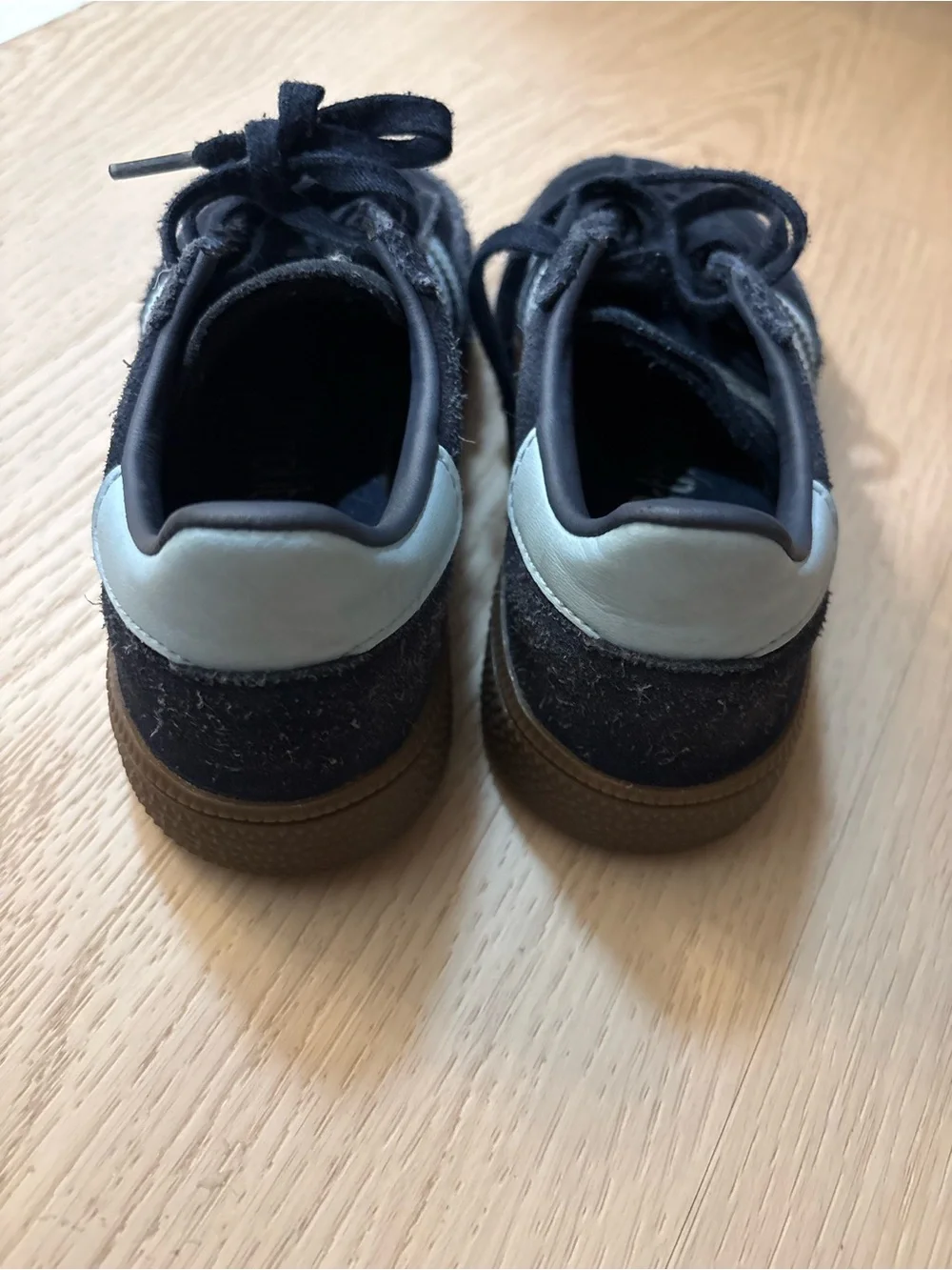adidas Kids Black Suede Sneakers with White Stripes